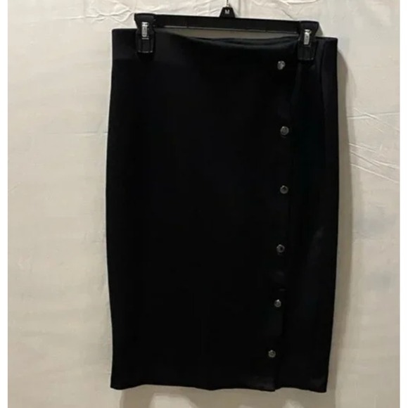 BOLD elements Dresses & Skirts - Bold Elements Size M Knit Pencil Midi Skirt W/ Silver Button Accents Pre Owned